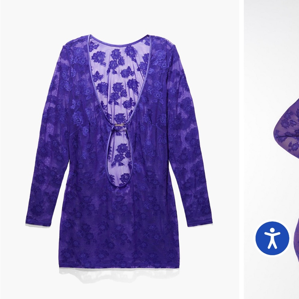 Savage X Fenty STRAP UP LONG-SLEEVE LACE SLIP NWT